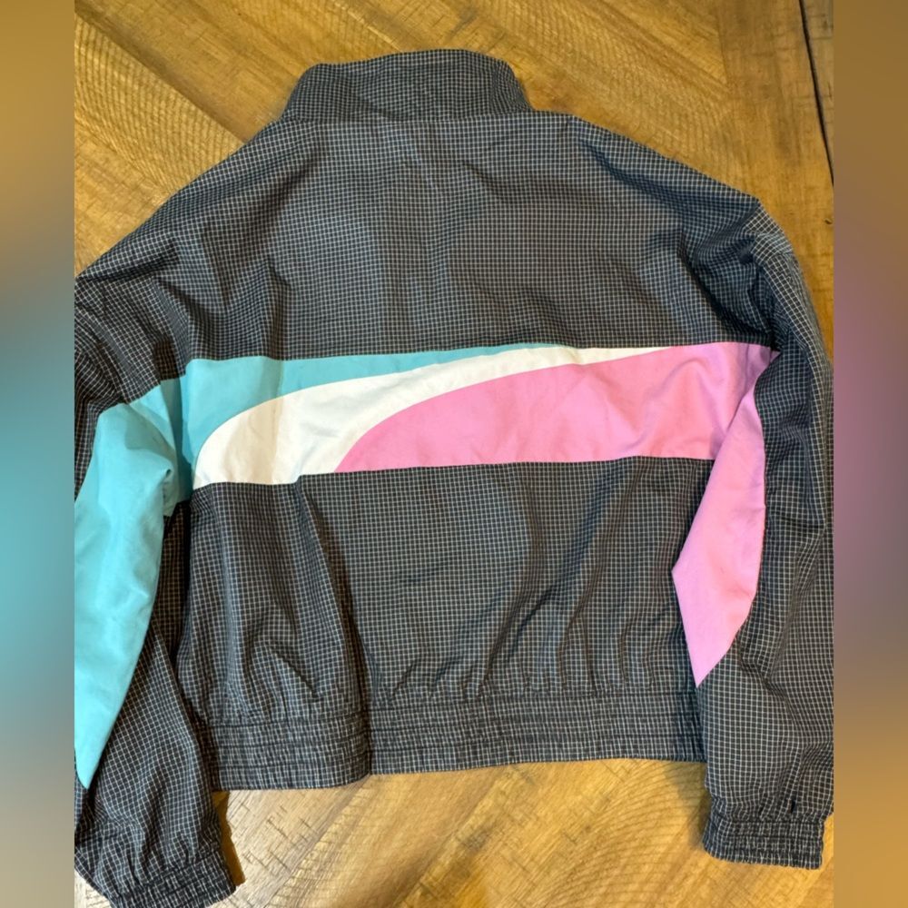 SOLD-Puma Checkered Color-block Track Jacket with Pink and Blue Accents Y2K - Picture 5 of 8